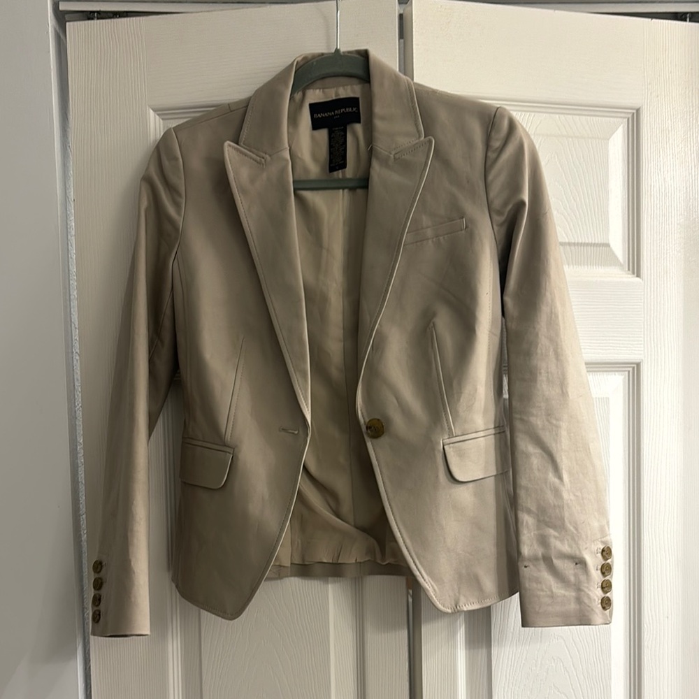Banana Republic Tan Blazer Slim Fit Suit Jacket